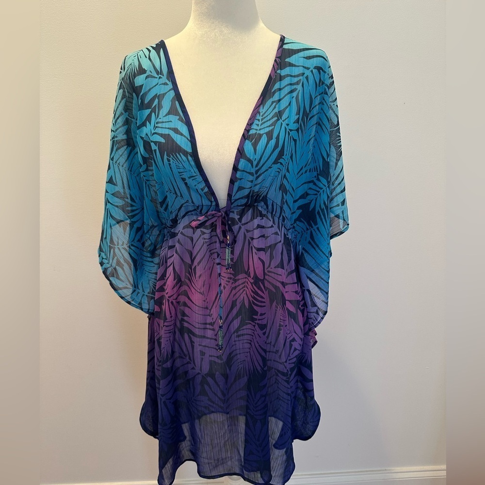 BLUE RODBEATTIE WOMENS COVERUP SZ SMALL PURPLE and BLUE - Picture 3 of 10
